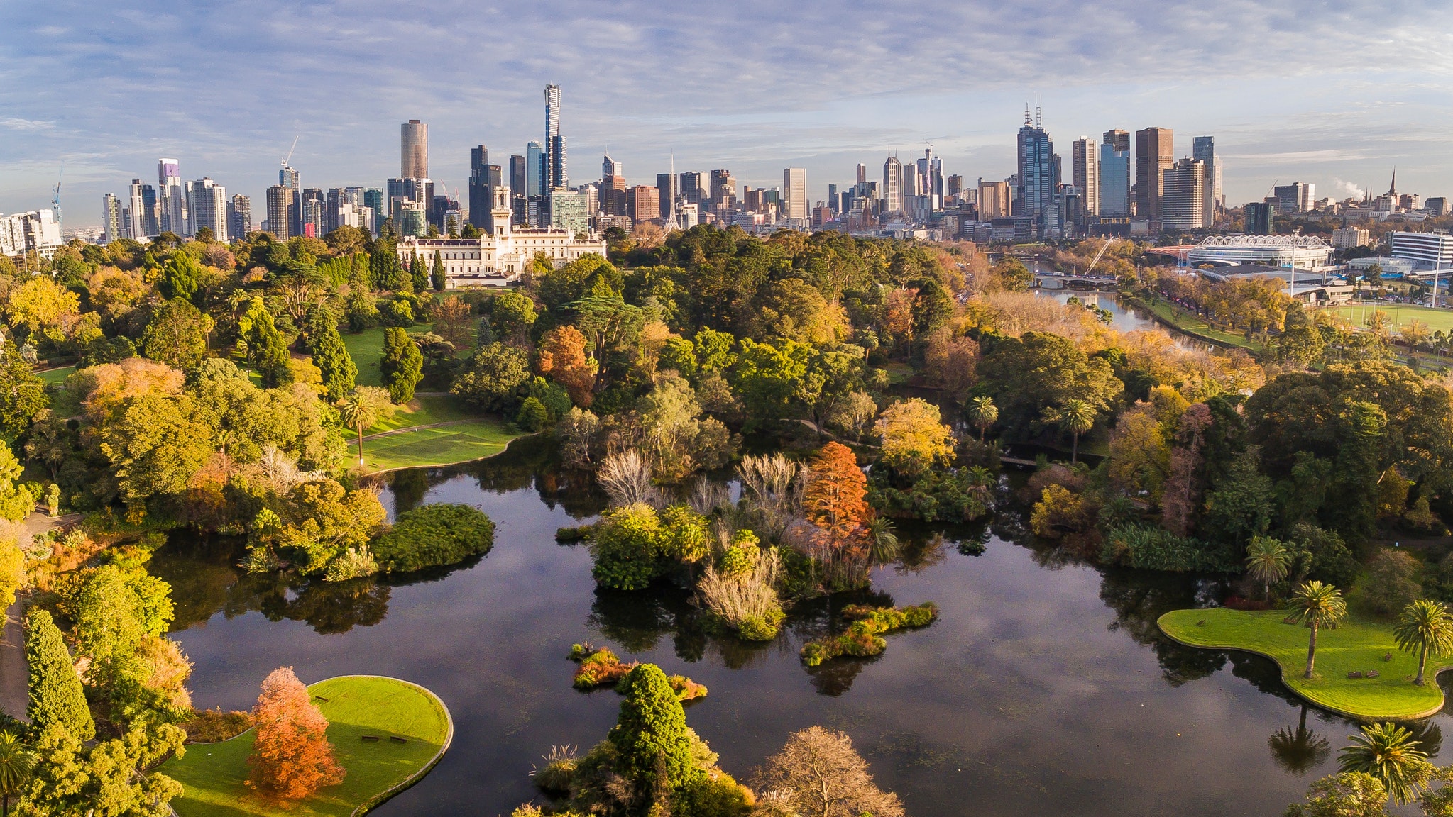 cụm vườn thực vật Royal Botanic Garden thành phố Melbourne
